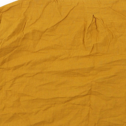 Coincasa Womens Yellow Cotton Basic T-Shirt Size S Boat Neck