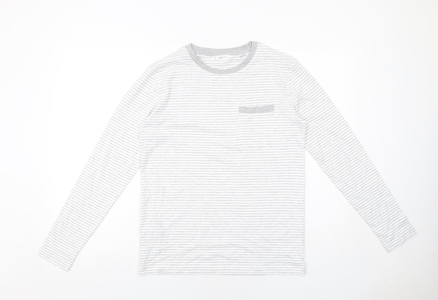Womens UK Size S Mango White Basic T-Shirt