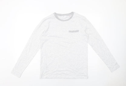 Womens UK Size S Mango White Basic T-Shirt