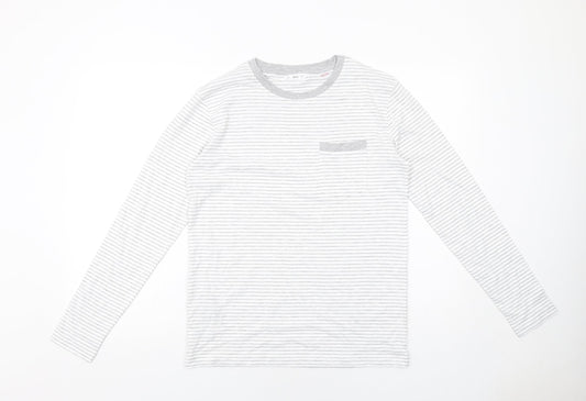 Womens UK Size S Mango White Basic T-Shirt