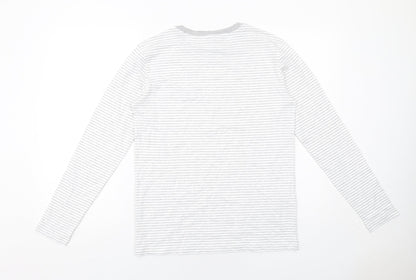 Womens UK Size S Mango White Basic T-Shirt