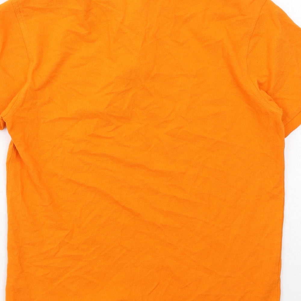 Asquith & Fox Mens Orange Cotton Polo Size S Collared Button