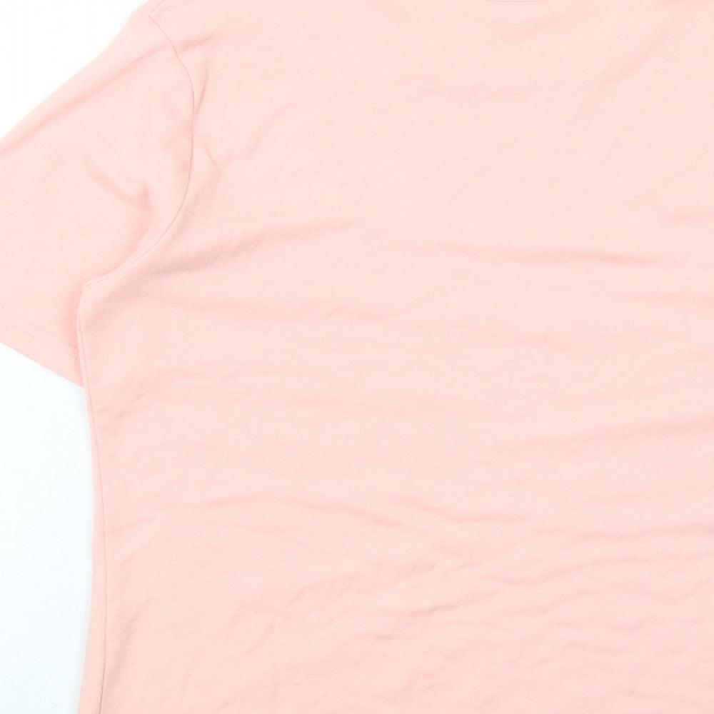 Classics Womens Pink Cotton Basic T-Shirt Size 16 Round Neck