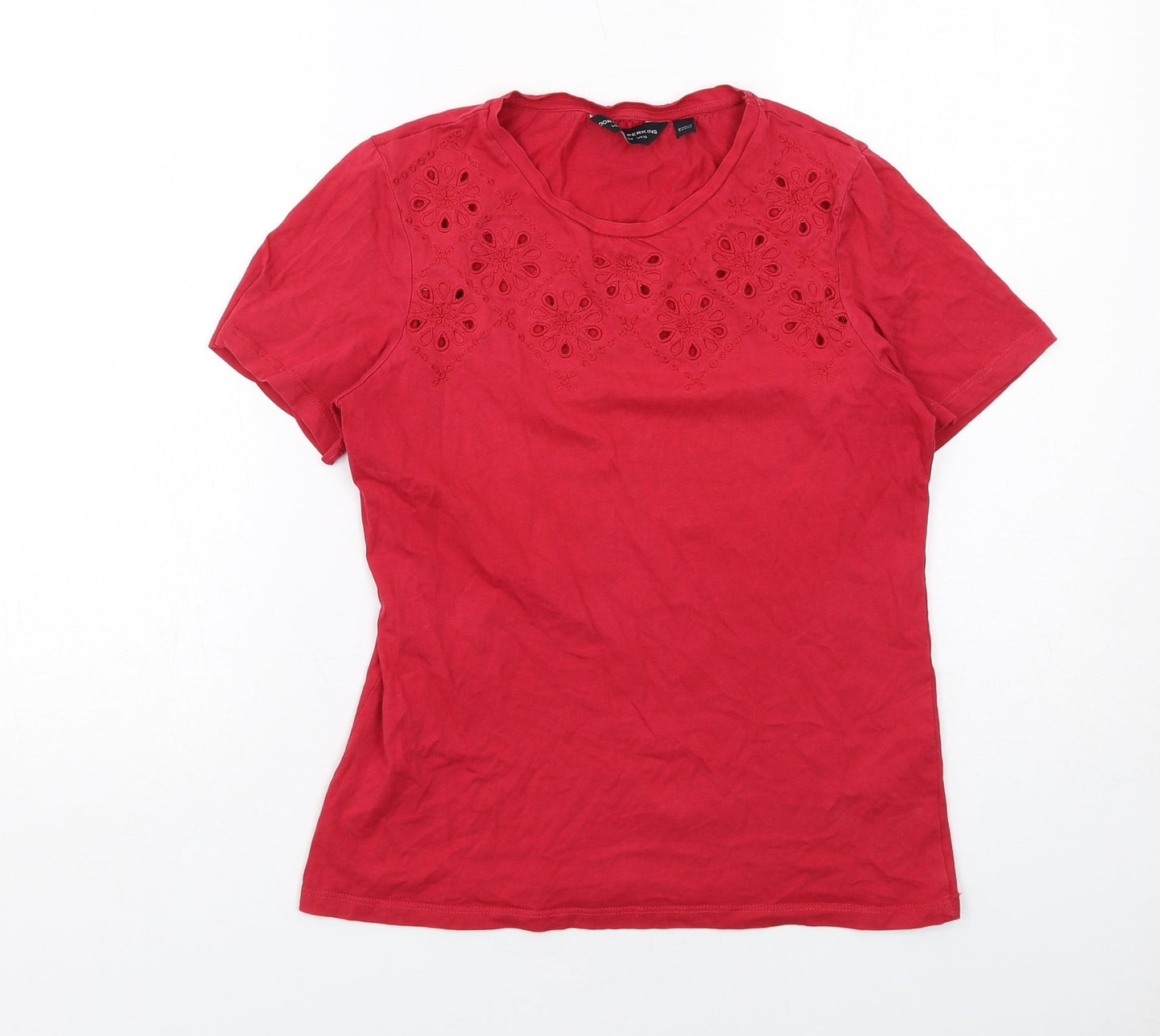 Womens UK Size 10 Dorothy Perkins Red Basic T-Shirt