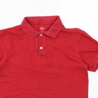 Gap Mens Red Cotton Polo Size XS Collared Button