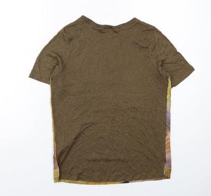 Womens UK Size S Zara Brown Basic T-Shirt