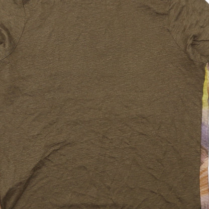 Womens UK Size S Zara Brown Basic T-Shirt