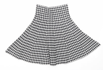 Formula Joven Womens Black Geometric Cotton Swing Skirt Size 8 - Houndstooth Pattern Size 22 Waist