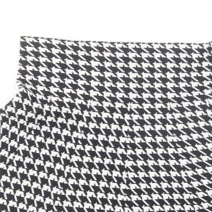 Formula Joven Womens Black Geometric Cotton Swing Skirt Size 8 - Houndstooth Pattern Size 22 Waist