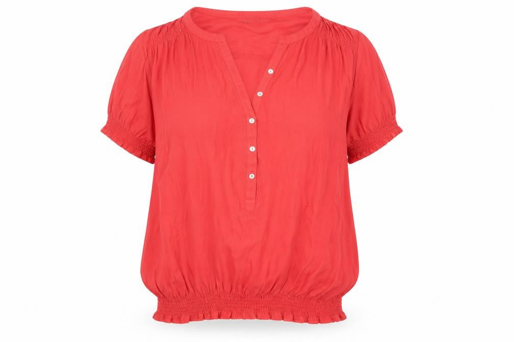 Womens UK Size L Zara Red Basic Blouse