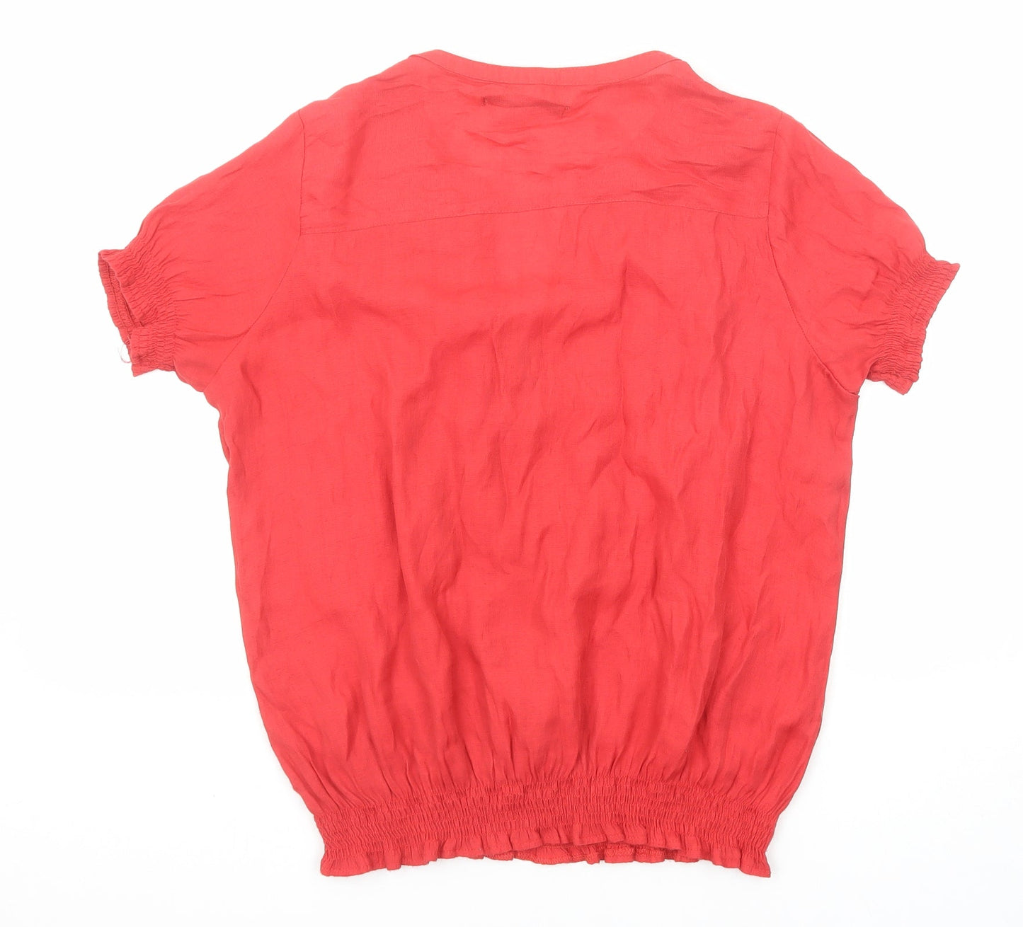 Womens UK Size L Zara Red Basic Blouse