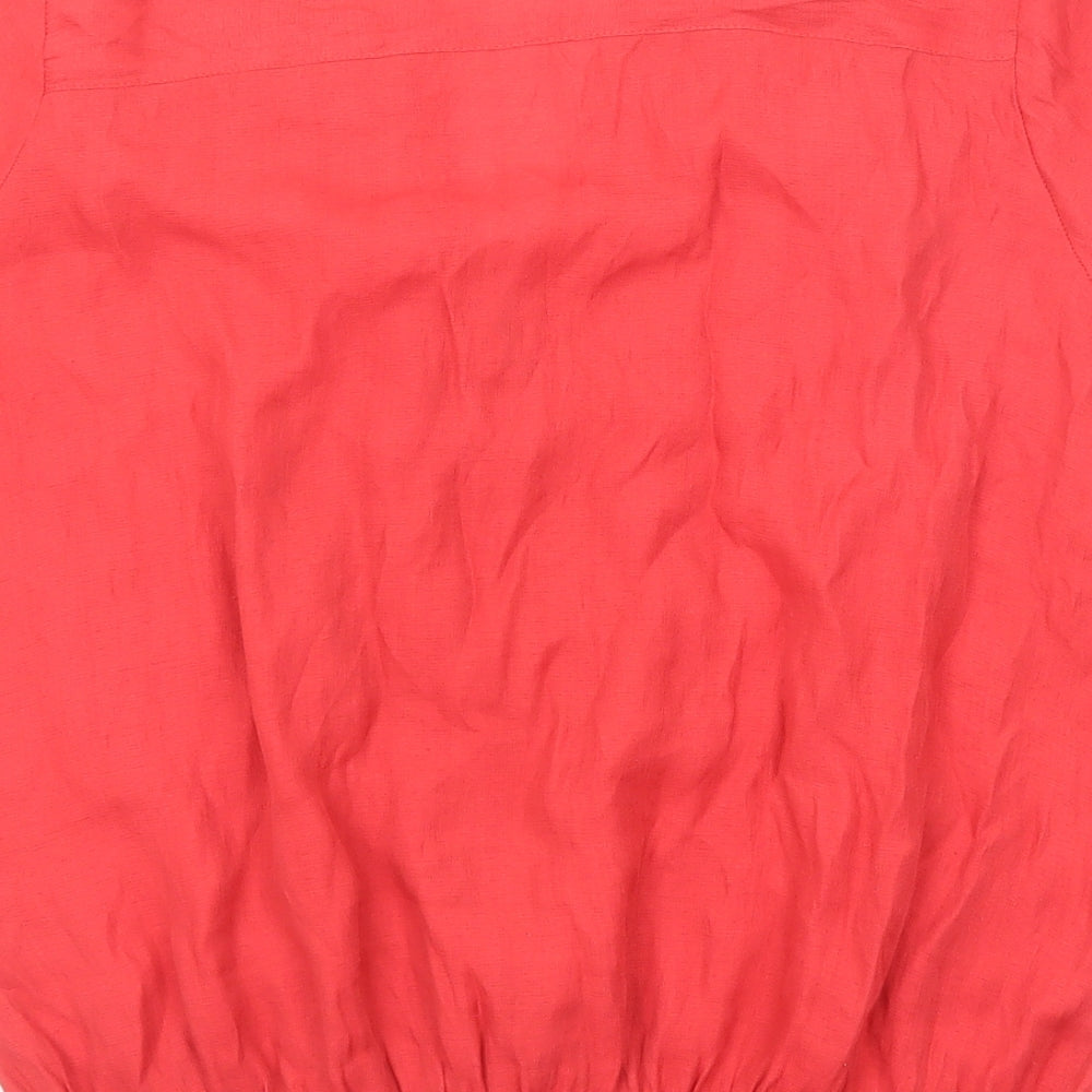 Womens UK Size L Zara Red Basic Blouse