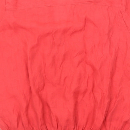Womens UK Size L Zara Red Basic Blouse