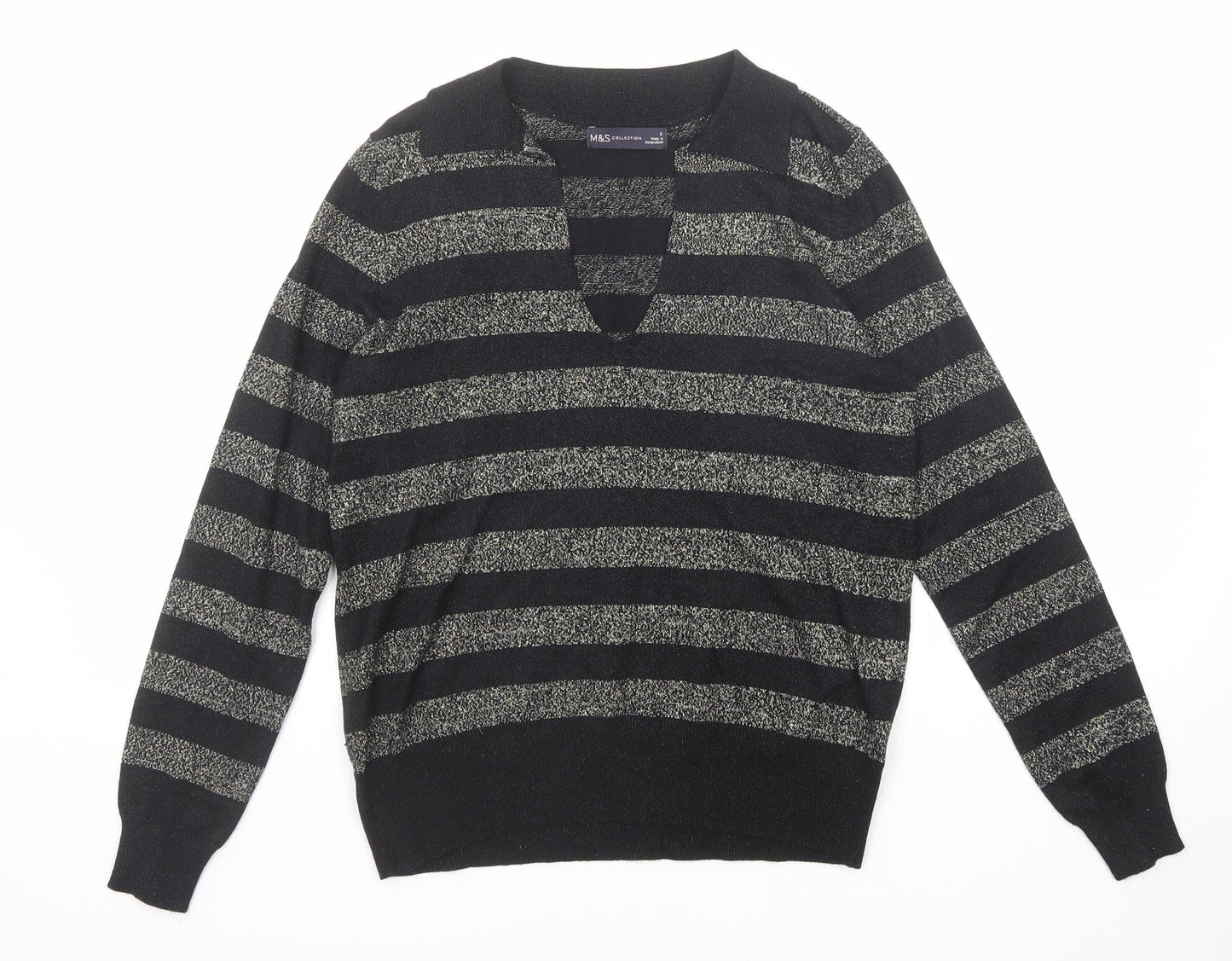 Womens UK Size S Marks and Spencer Black Pullover Jumper