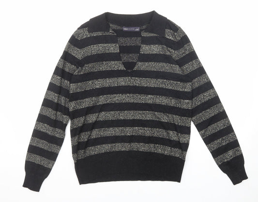 Womens UK Size S Marks and Spencer Black Pullover Jumper