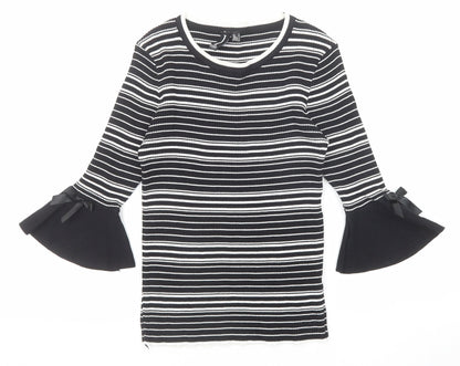 Womens UK Size 8 Izabel London Black Pullover Jumper