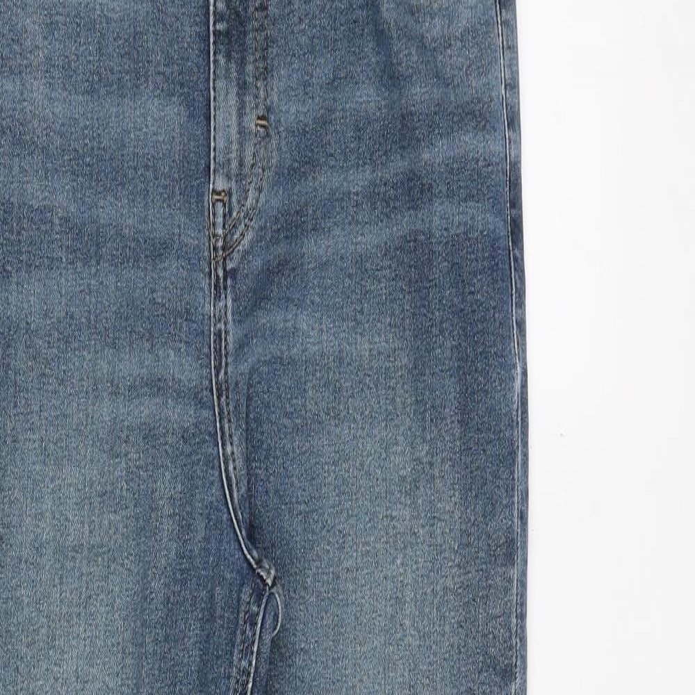 Topshop Womens Blue Cotton Skinny Jeans Size 30 in Regular Zip