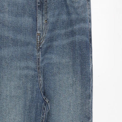 Topshop Womens Blue Cotton Skinny Jeans Size 30 in Regular Zip