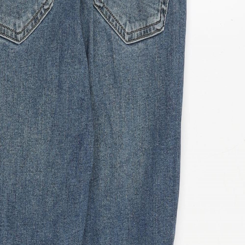 Topshop Womens Blue Cotton Skinny Jeans Size 30 in Regular Zip
