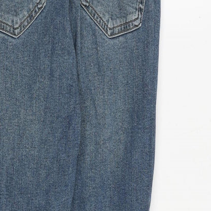 Topshop Womens Blue Cotton Skinny Jeans Size 30 in Regular Zip