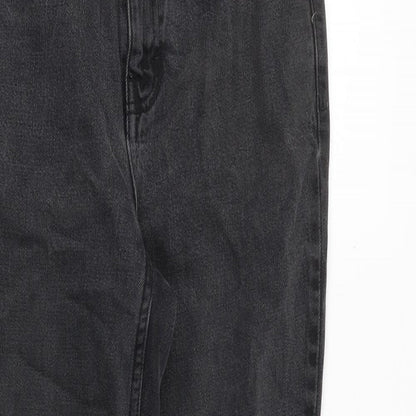 Topshop Womens Black Cotton Mom Jeans Size 26 in Regular Zip