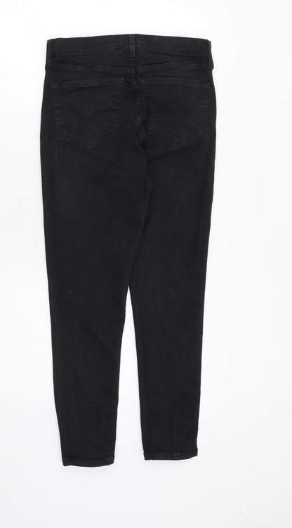 Topshop Womens Black Cotton Skinny Jeans Size 30 in Regular Zip