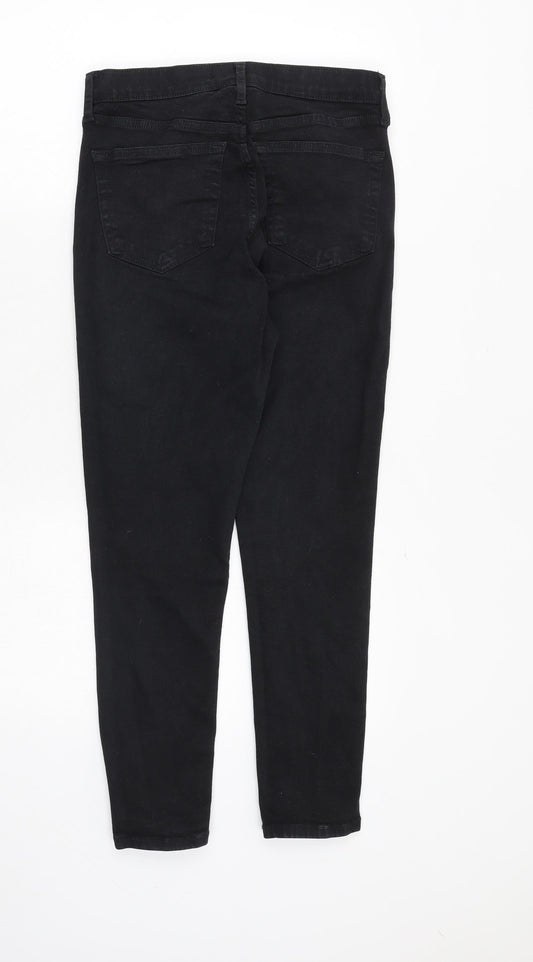 Topshop Womens Black Cotton Skinny Jeans Size 30 in Regular Zip