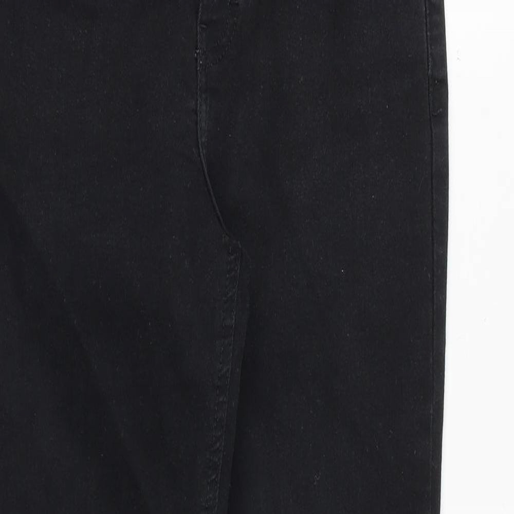 Topshop Womens Black Cotton Skinny Jeans Size 30 in Regular Zip