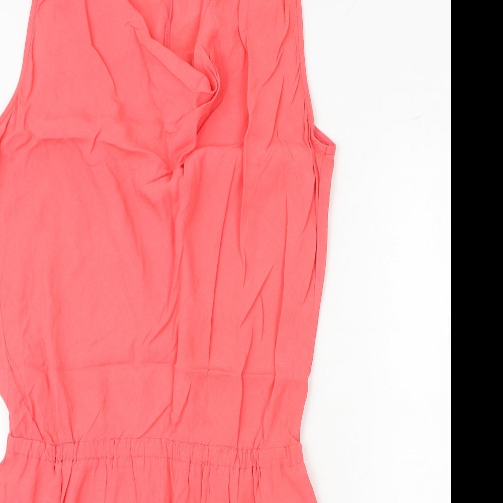 NEXT Womens Pink Polyester A-Line Size 12 V-Neck Pullover