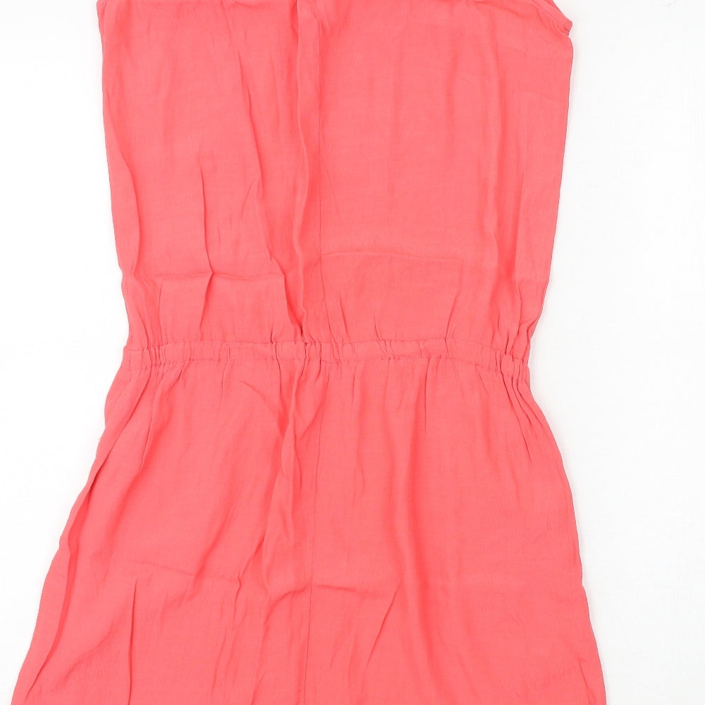 NEXT Womens Pink Polyester A-Line Size 12 V-Neck Pullover