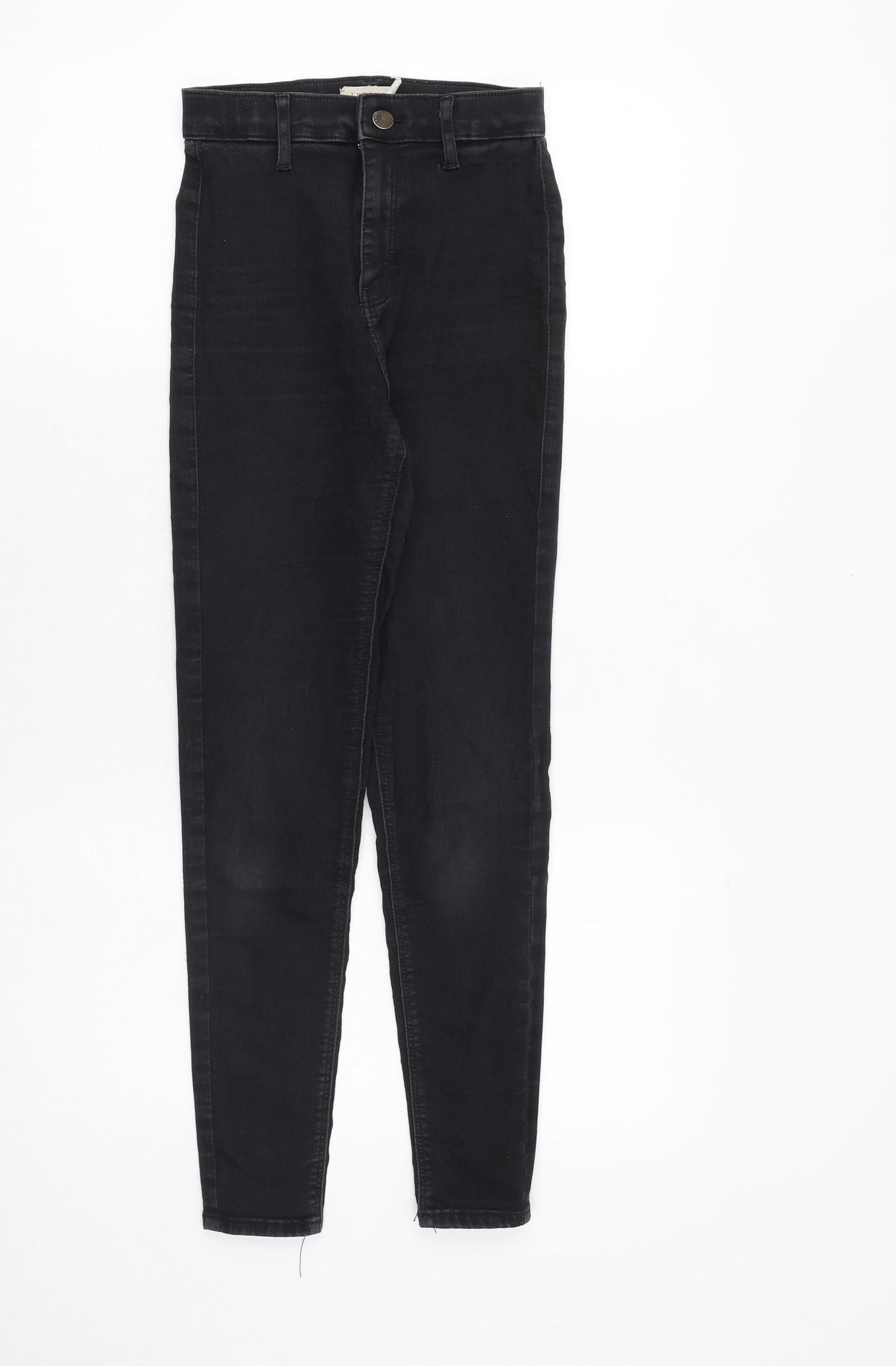 Topshop Womens Black Cotton Skinny Jeans Size 26 Regular Zip