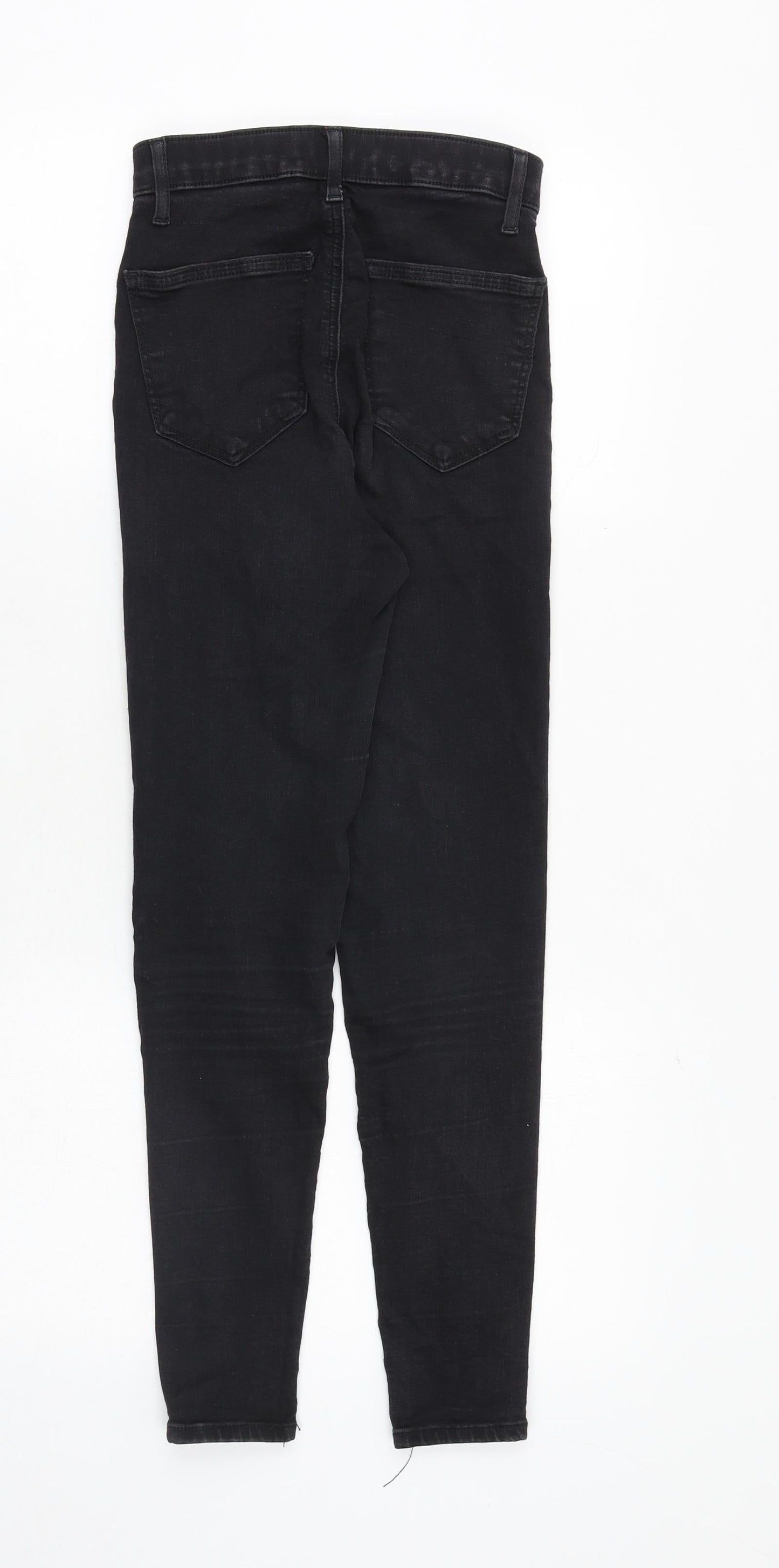 Topshop Womens Black Cotton Skinny Jeans Size 26 Regular Zip