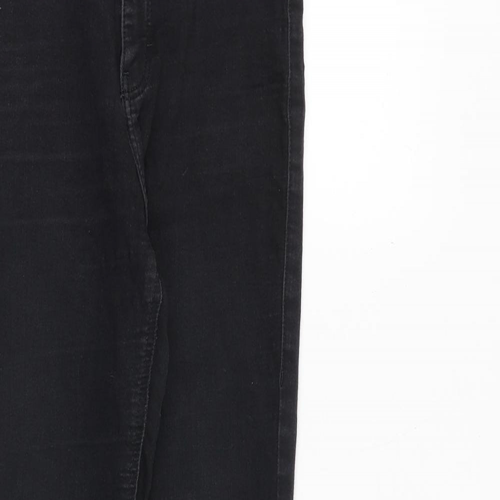 Topshop Womens Black Cotton Skinny Jeans Size 26 Regular Zip