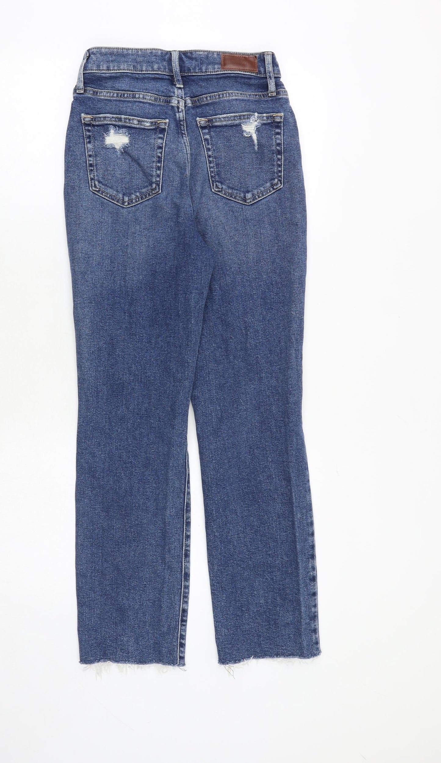Hollister Womens Blue Cotton Straight Jeans Size 25 in L28 in Regular Zip