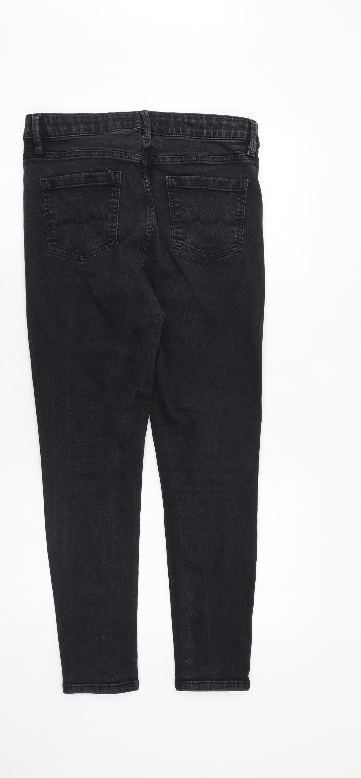 Oasis Womens Black Cotton Skinny Jeans Size 14 Slim Zip