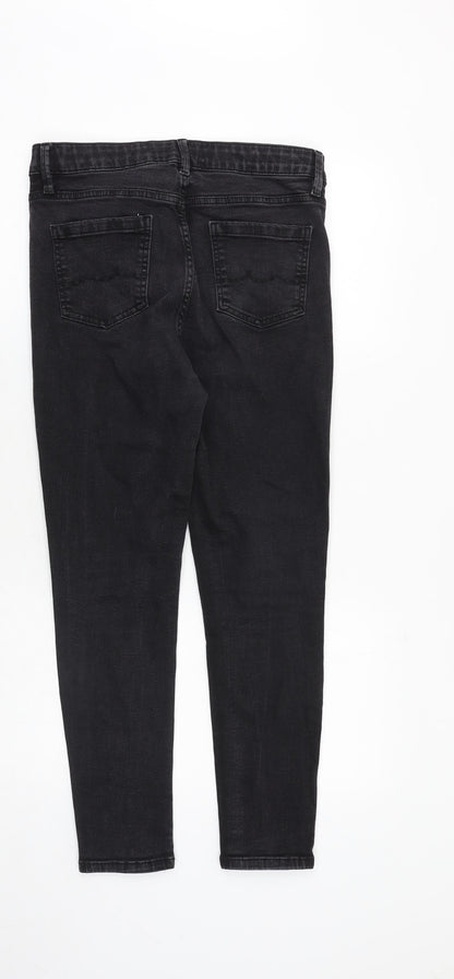 Oasis Womens Black Cotton Skinny Jeans Size 14 Slim Zip