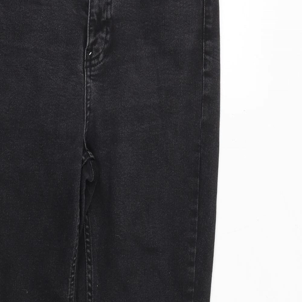 Oasis Womens Black Cotton Skinny Jeans Size 14 Slim Zip