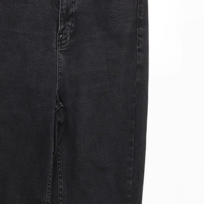 Oasis Womens Black Cotton Skinny Jeans Size 14 Slim Zip