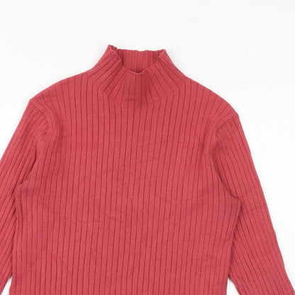 Premise Womens Red High Neck Viscose Pullover Jumper Size M