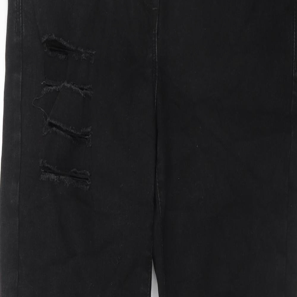 NEXT Womens Black Cotton Skinny Jeans Size 12 Regular Zip
