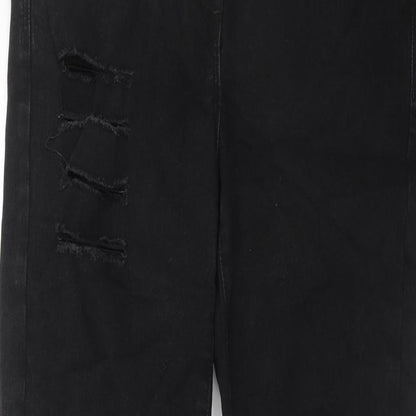 NEXT Womens Black Cotton Skinny Jeans Size 12 Regular Zip