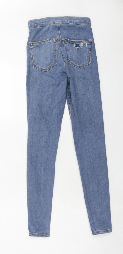 Topshop Womens Blue Cotton Skinny Jeans Size 26 in L32 in Regular Zip
