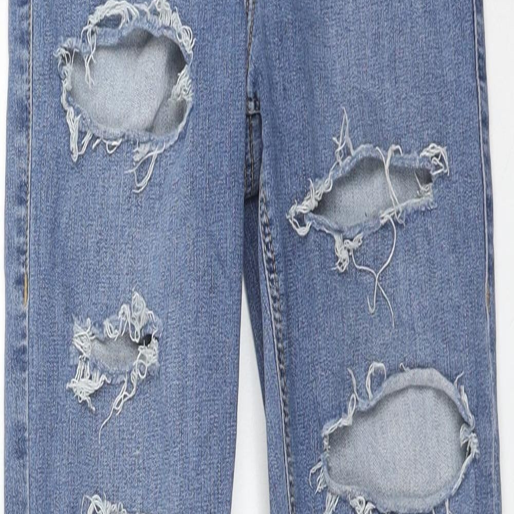 Topshop Womens Blue Cotton Skinny Jeans Size 26 in L32 in Regular Zip