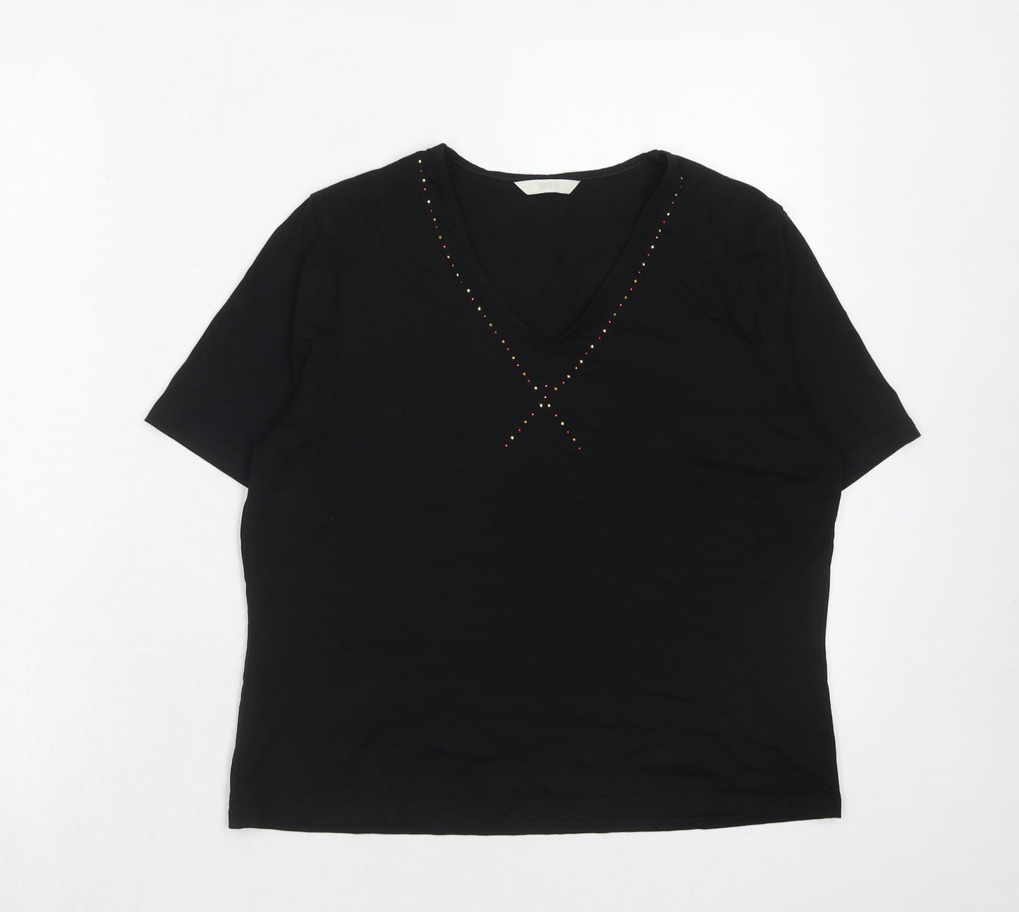 Womens UK Size 14 Marks and Spencer Black Basic Blouse