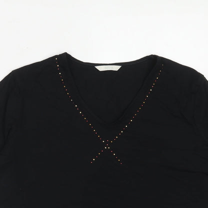 Womens UK Size 14 Marks and Spencer Black Basic Blouse
