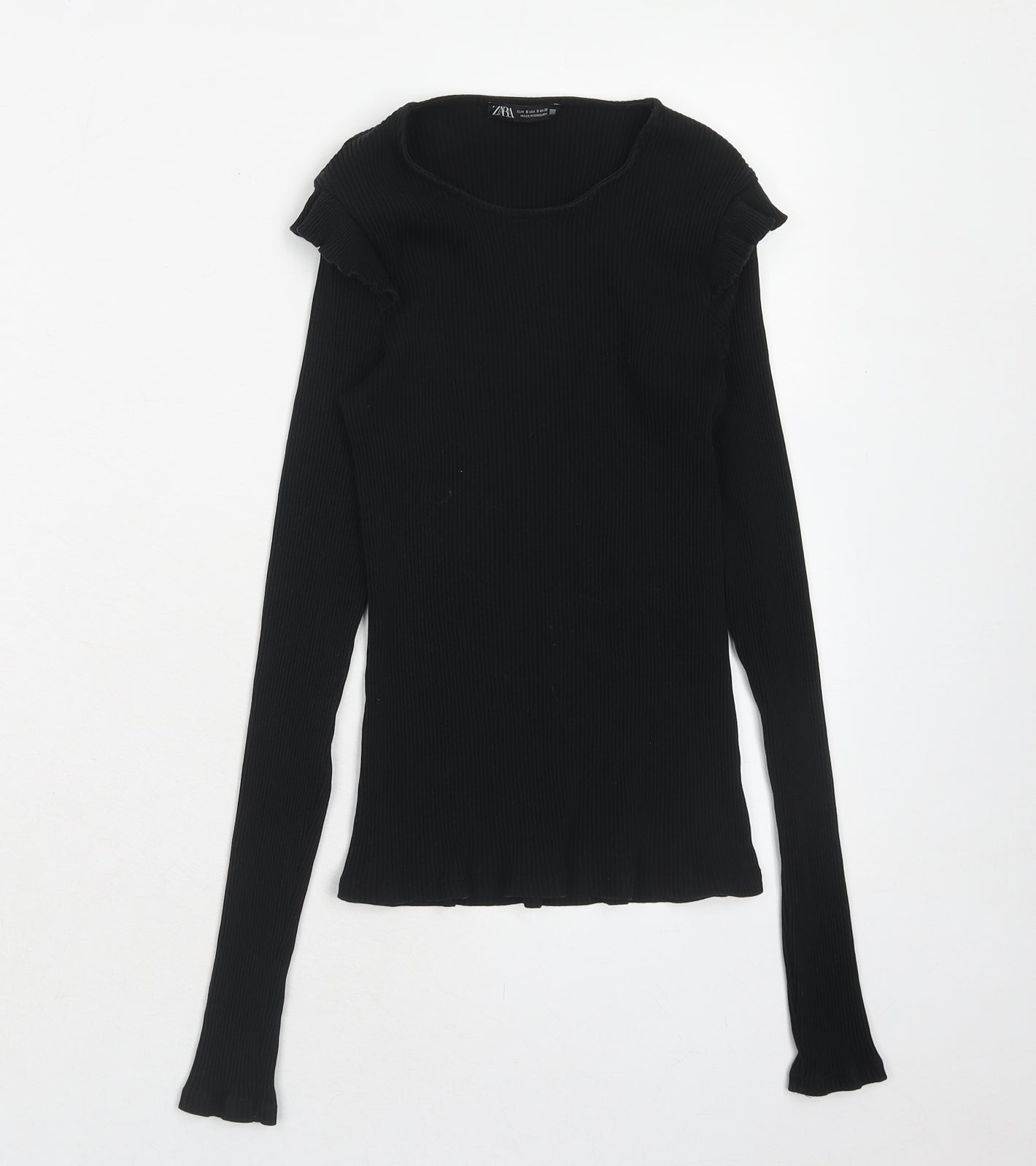 Womens UK Size S Zara Blue Basic T-Shirt