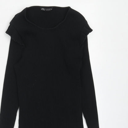 Womens UK Size S Zara Blue Basic T-Shirt