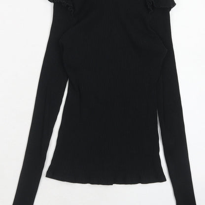 Womens UK Size S Zara Blue Basic T-Shirt