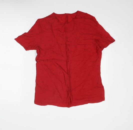 Womens UK Size 12 St Michael Red Basic T-Shirt