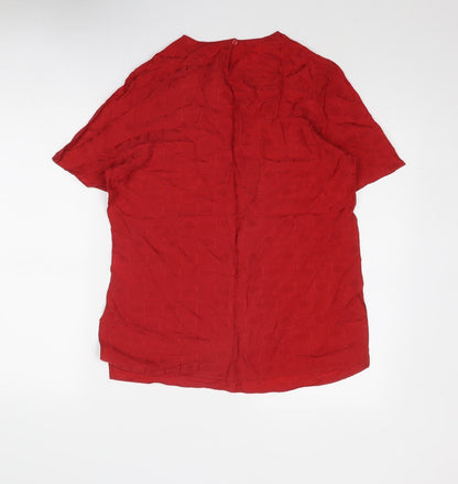 Womens UK Size 12 St Michael Red Basic T-Shirt